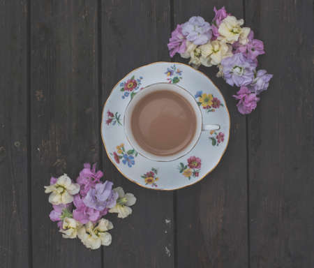 tea and flowersの写真素材