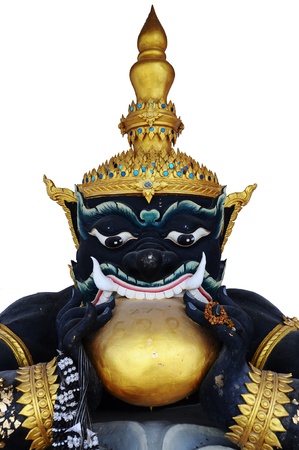 the moon in rahoo mouth on white, thailand の写真素材