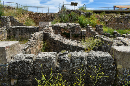 the ruins of a roman civilization in Cuenca, Spainのeditorial素材
