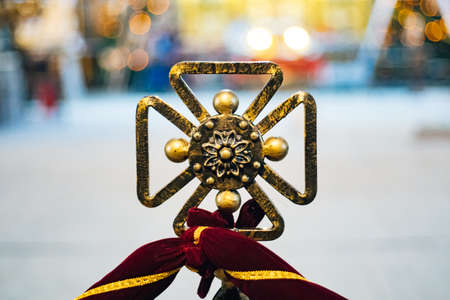 Vintage forged mark the church of the Knights Templar crossの写真素材