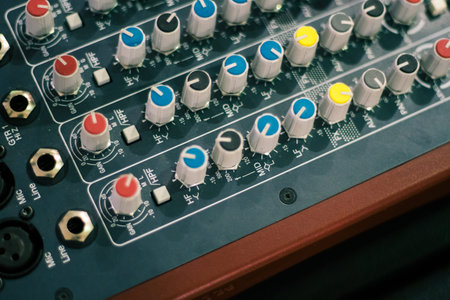 background electronic mixing console instrument media technologyの写真素材