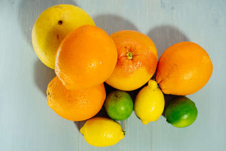 Fruit of citrus, orange, lime, lemon, pomelo, grapefruitの写真素材