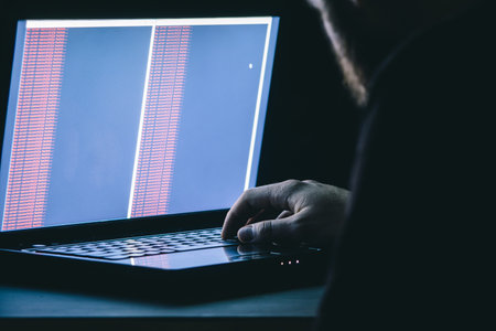 Russian hacker hacking the server in the dark
