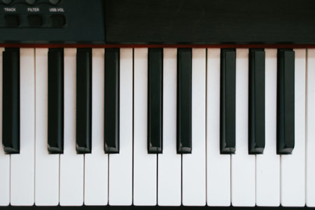keys electronic synthesizer musical instrument with keys. Professional musical instrument. Film...