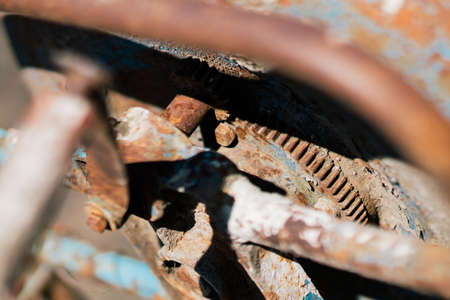 rust gears of old machineの写真素材