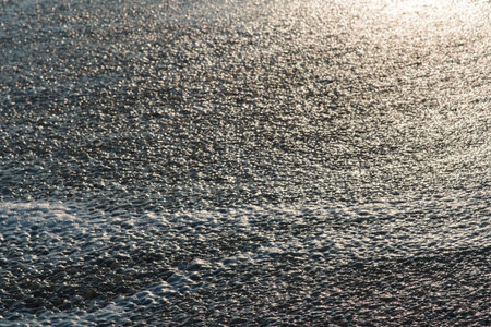 Deep blue stormy sea water surface with foam and waves pattern, natural background photo