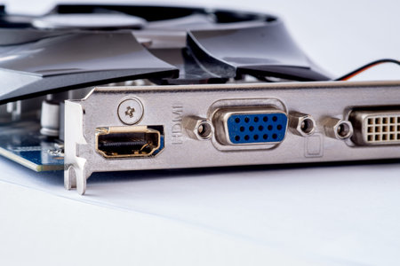 Game graphics card isolated on white background.の写真素材