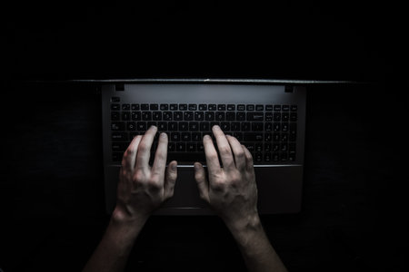 Russian hacker hacking the server in the dark