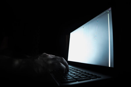 Russian hacker hacking the server in the dark