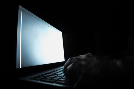 Russian hacker hacking the server in the dark