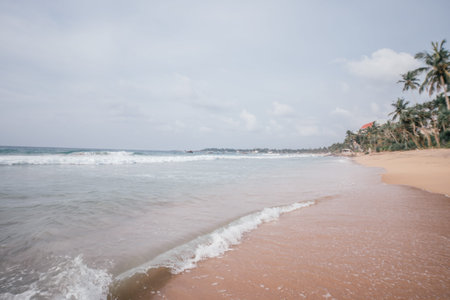 beach in sunset time, tilt shift soft effect