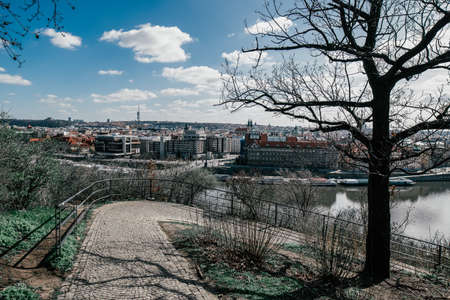 Detail of the Prague in the Old Town. View of Prague. Charles Bridgeの写真素材