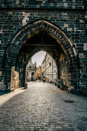 View of Prague. Detail of the Prague in the Old Town. Czech Republic. Vertical Shotの写真素材