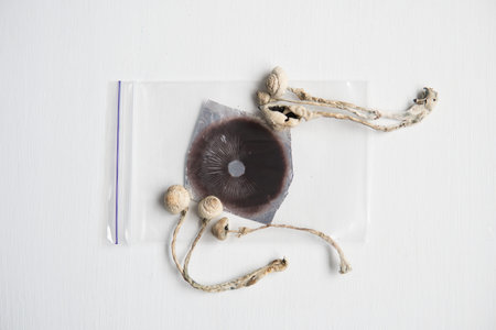 medical marijuana for use in food, black background. Vertical shot light leaks Cookies with cannabis...