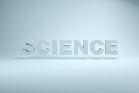 The word Science, white background, Education research. Text concept.