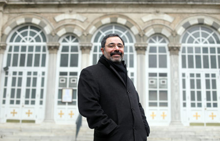ISTANBUL, TURKEY - APRIL 10: Famous Turkish author Ahmet Umit portrait on April 10, 2012 in...