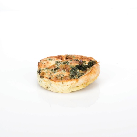 Quiche on white backgroundの写真素材