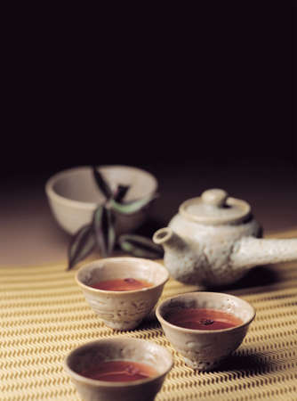 Traditional tea ceremony accessoriesの写真素材