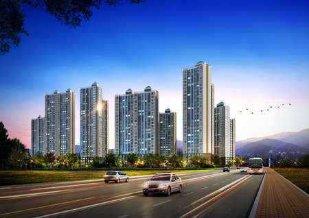 3d render buildingの写真素材