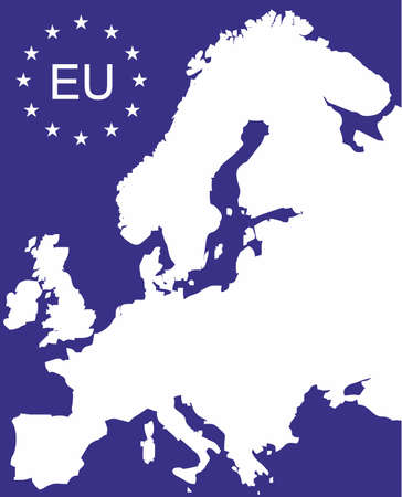 EU map with simbol of Euroepan Unionのイラスト素材