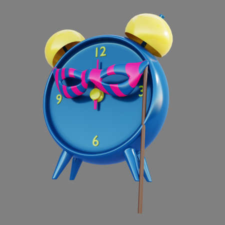 3d rendered icon time to party female maskの写真素材