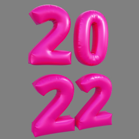 3d rendered icon 2022 balloonの写真素材