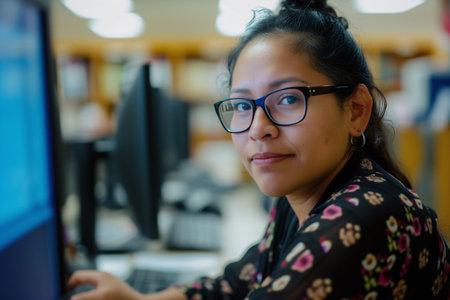 A female accountant working from her office.の素材