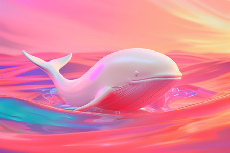 Underwater Wonder: Majestic Blue Whale in the Depths of the Oceanの素材