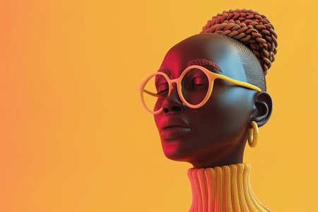 Youthful Elegance: Fashionable Woman's Stylish Portraitの素材