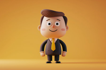 Business Adventures in the Cartoon Realm: A 3D Exploration of Humorous White-Collared Charactersの素材