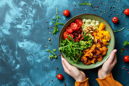 Fresh and Healthy: Vegan Delight Salad for Nutritious Dinnerの素材