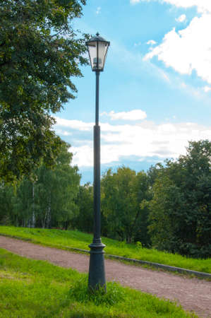 street lamp in city parkの写真素材