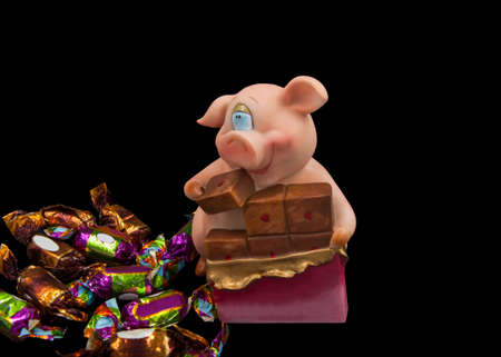 Typical bank pig piggy bankの写真素材