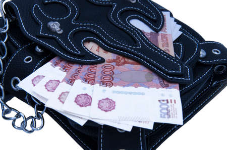 Money is sticking out of the attacheの写真素材