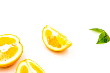 Citrus fruits on white backgroundの写真素材