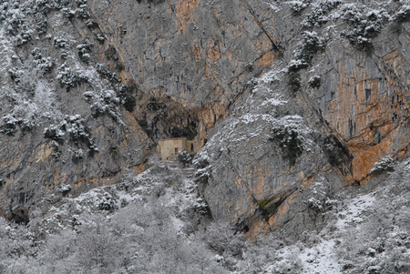 Hermitage of Saint Michael Castel San Vincenzo mainarde National Park Abruzzo Lazio Moliseの写真素材