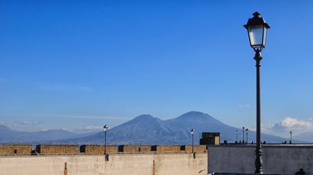 View of the Bay of Naples from Castel sant'elmoの写真素材