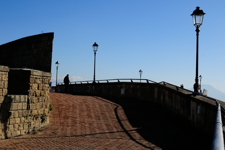 castel sant'elmo Terrace, Naples Italyの写真素材