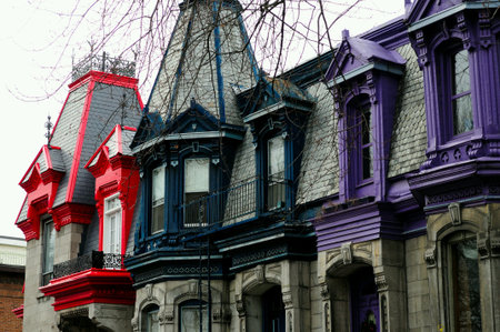 Montreal houses, Canadaの素材