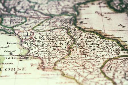 Close-up view on the map of the regions of ancient Italy, photo taken in Italy June 2020のeditorial素材