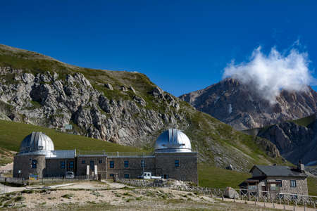 Campo Imperatore, Gran Sasso Observatory, 2000 meters high mountain, Abruzzo Italy, July 2019のeditorial素材