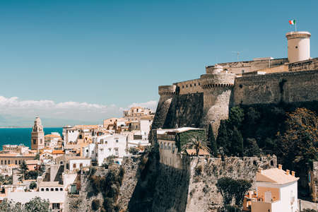 The Angevin-Aragonese castle is located in the historic center of Gaeta, Italyのeditorial素材