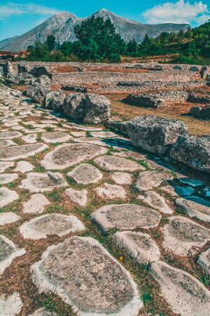 Archaeological site of Alba Fucens, Abruzzo Italyの写真素材