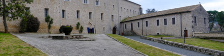 Panoramic view of the Benedictine abbey of Casamari, Lazio Italyの写真素材