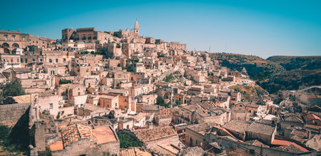 Panoramic view of Matera, Basilicata, Italy.の写真素材
