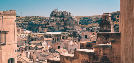 Panoramic view of Matera, Basilicata, Italy.
