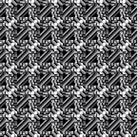 Abstract black and white geometric texture  Seamless pattern  