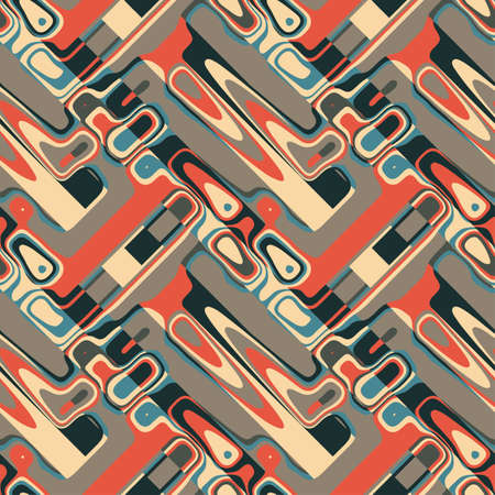 Abstract dynamic psychedelic geometric ornament  Seamless pattern  Vector のイラスト素材