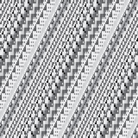 Abstract ornate pixels striped background  Seamless pattern  Vector のイラスト素材