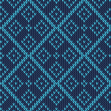 Knitting geometric ornament  Seamless pattern  Vector  のイラスト素材